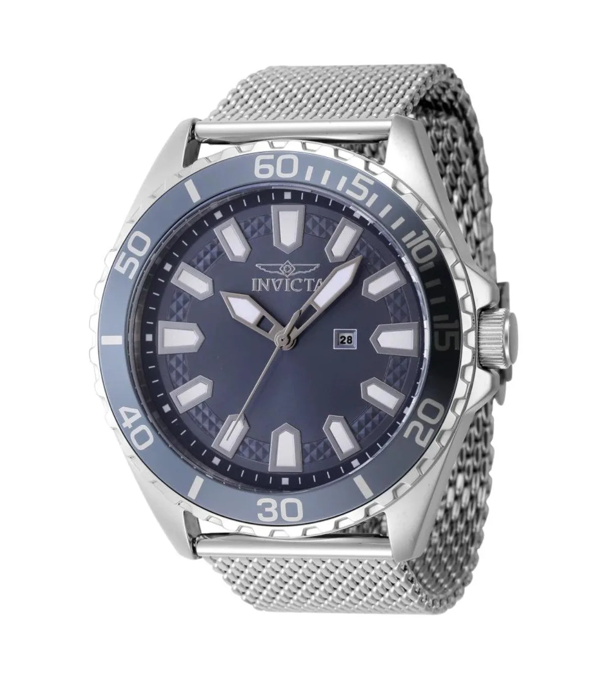 Quartz Pro Diver 46901 Water-Resistant Blue Dial Steel-Tone Stainless Steel Watch, 46mm
