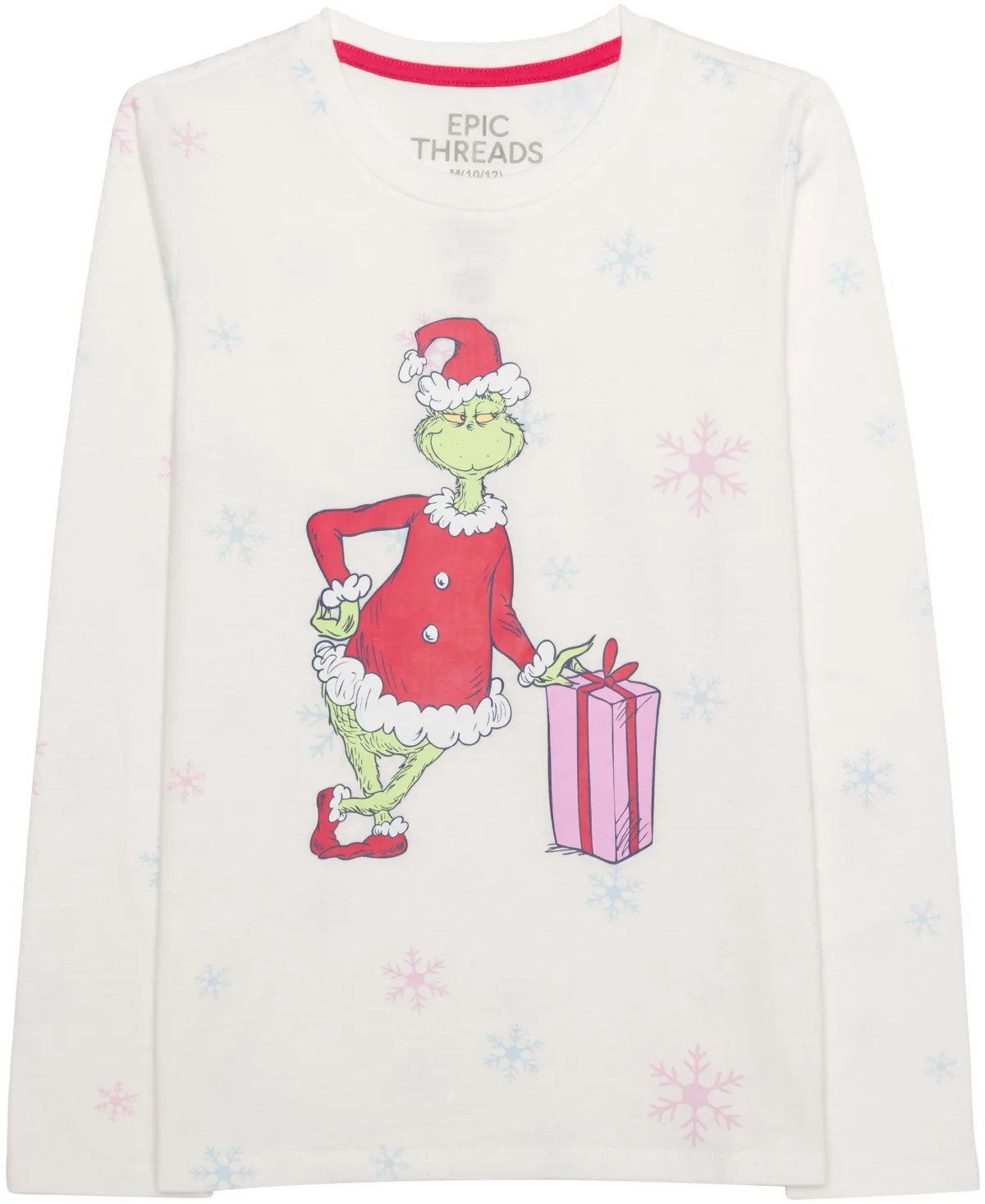 Grinch Snow Long-Sleeve Crewneck T-Shirt by Epic Threads