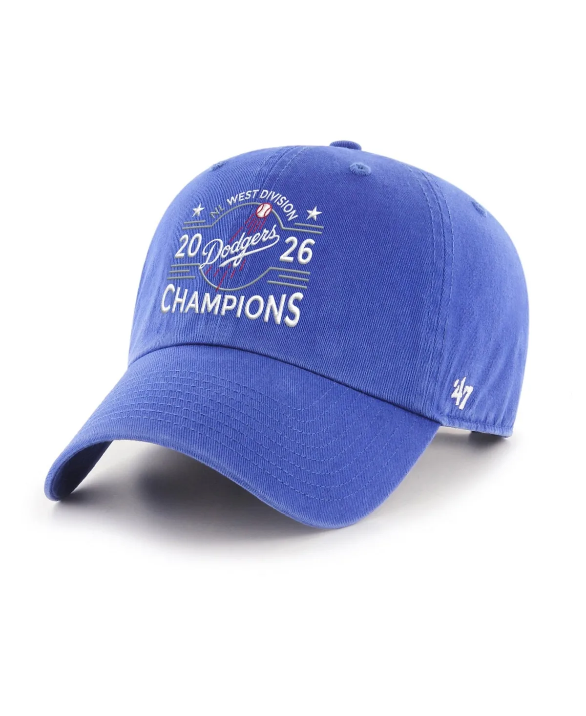 Los Angeles Dodgers 2026 Nl West Division Champions Clean Up Adjustable Hat by 47 Brand