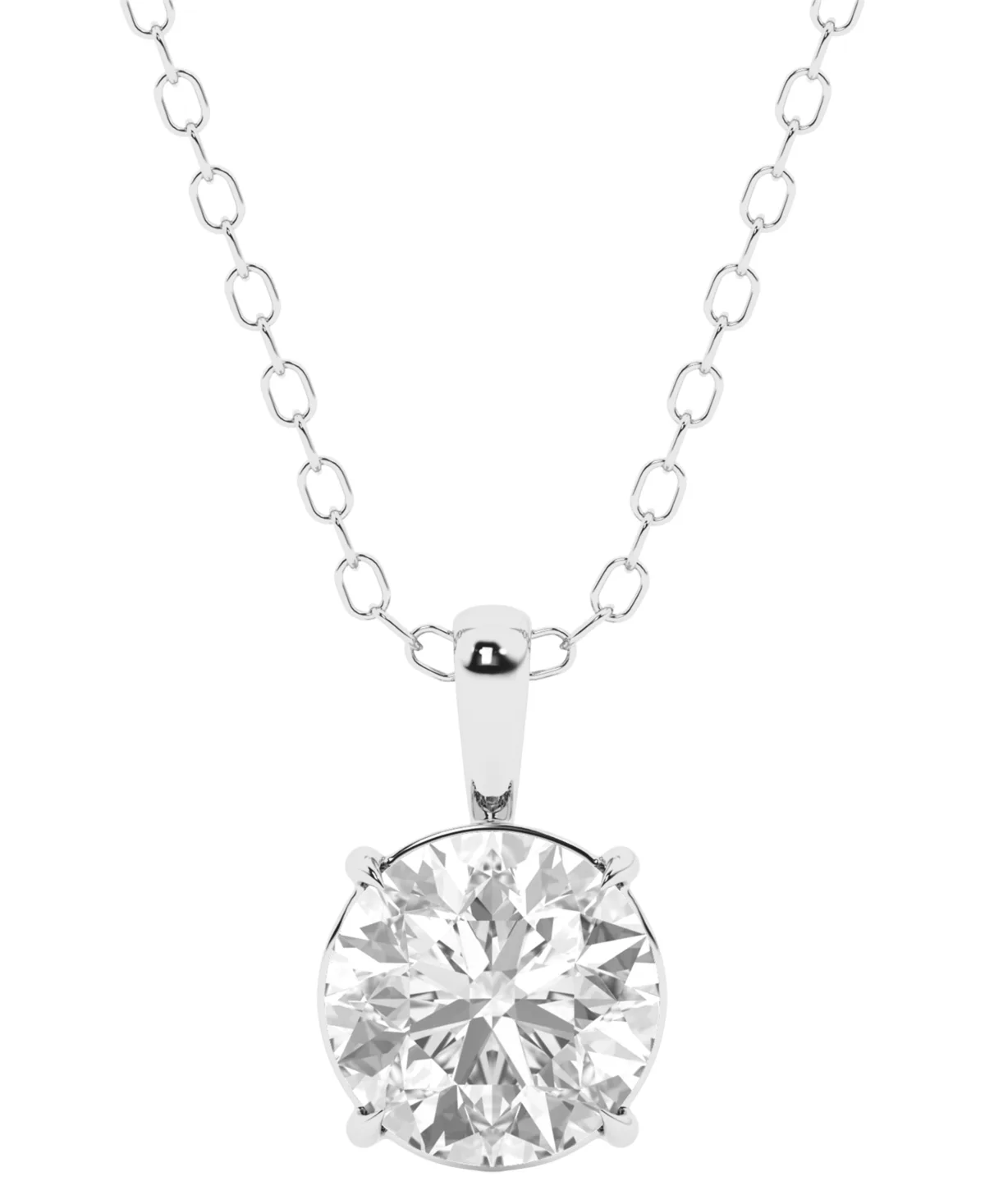 Igi Certified Lab-Grown Diamond Solitaire Pendant Necklace (3 ct. t.w.) in 14k White or Yellow Gold