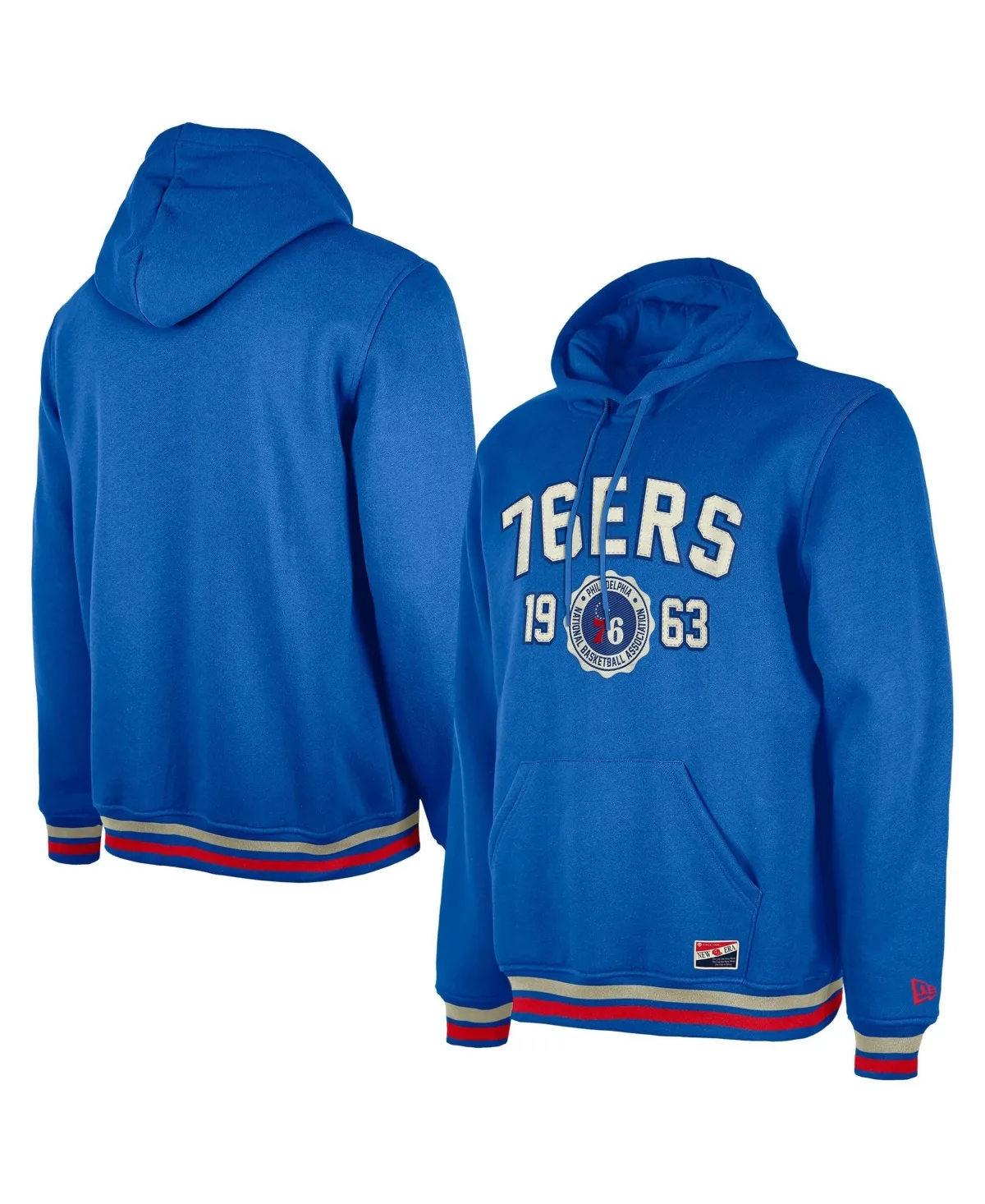 Philadelphia 76ers Throwback Vintage Pullover Hoodie by New Era