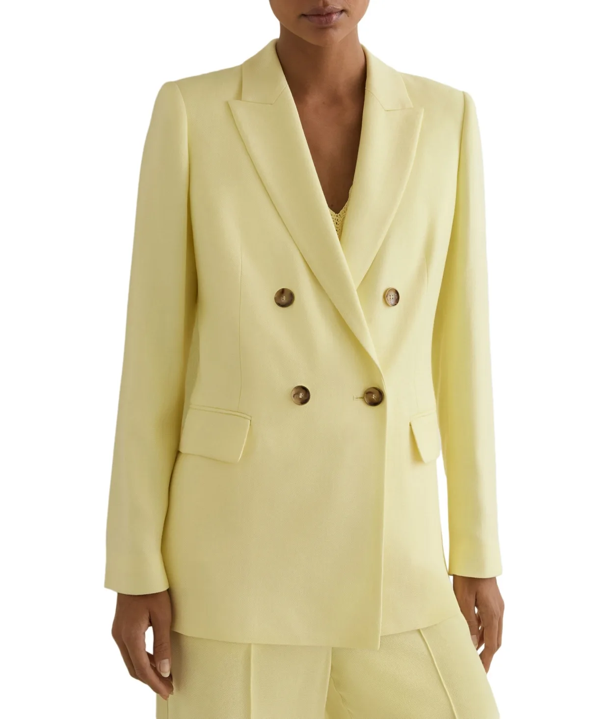 Magda Double-Breasted Peak Lapels Blazer by Reiss
