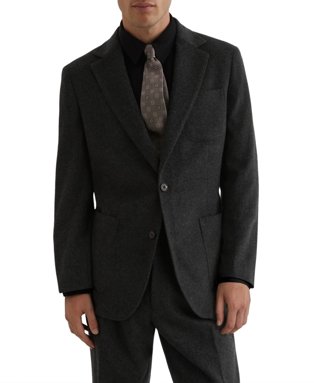 Collin Wool-Blend Flannel Tailored-Fit Single-Breasted Blazer