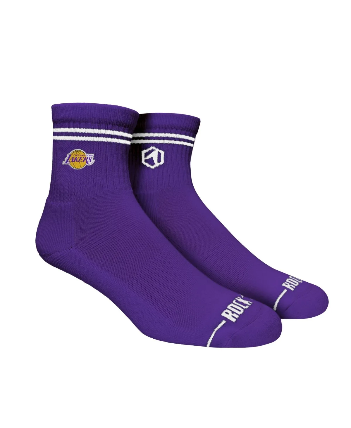 Los Angeles Lakers Striped Quarter Socks by Rock Em Socks