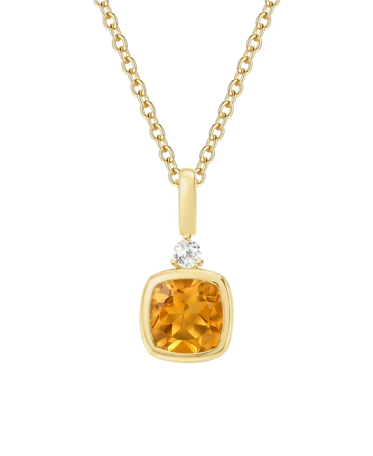 Amethyst & White Topaz Pendant (5/8 ct. t.w. Amethyst,.03 ct. t.w. White Topaz) in 14K Gold Over Sterling Silver by Macy's