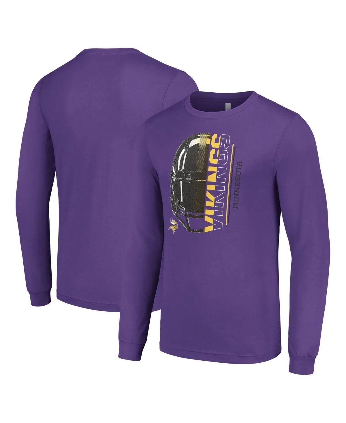 Minnesota Vikings Half Helmet Logo Long-Sleeve T-Shirt by Starter