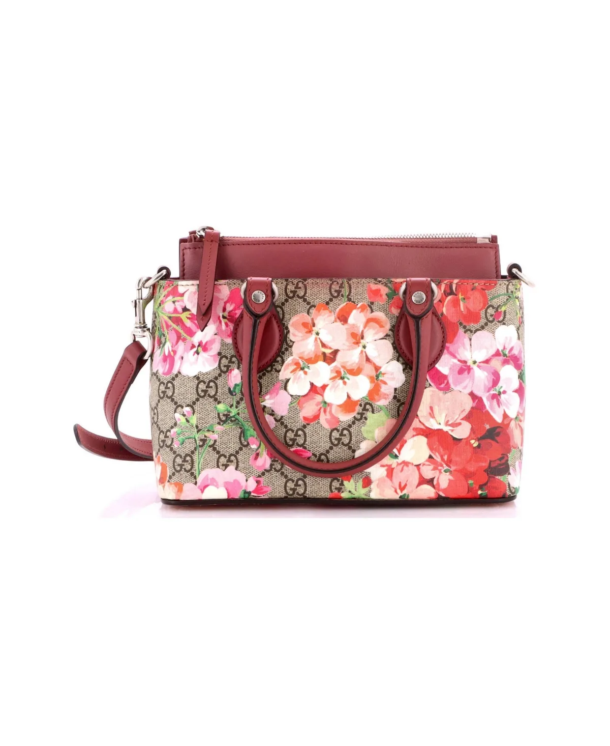 Pre-Owned Gucci Mini Linea a Convertible Tote Blooms Print Gg Coated Canvas by Gucci