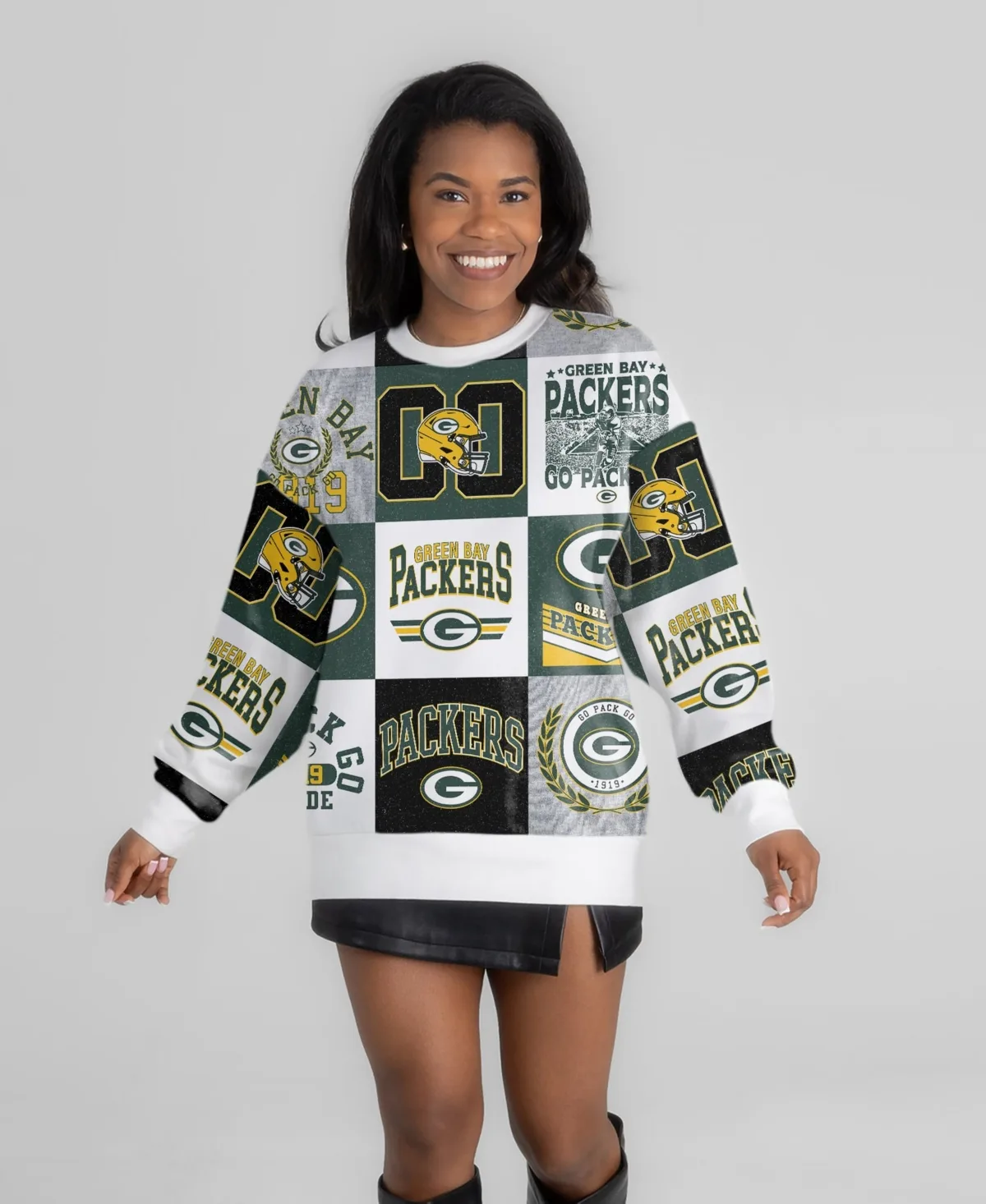 Green Bay Packers Highlight Reel Repeat Premium Fleece Sweatshirt by Gameday Couture