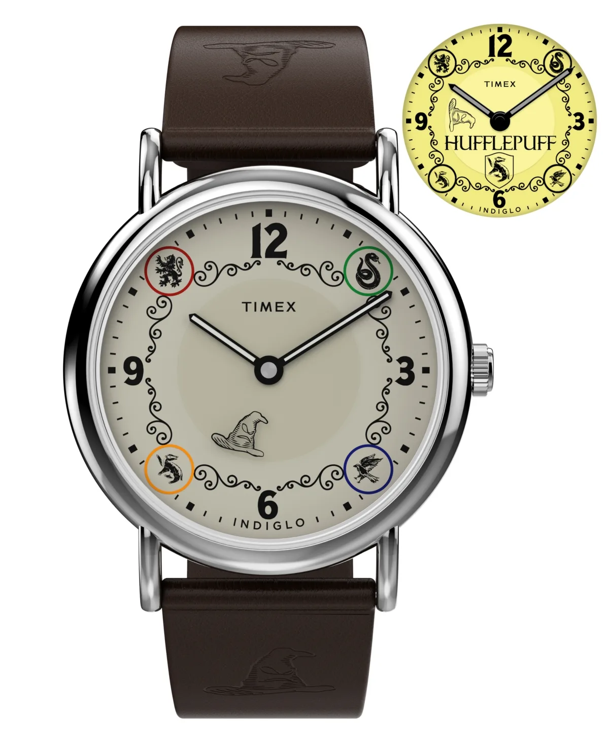 Quartz Weekender Harry Potter Indiglo Brown Leather Watch 38mm