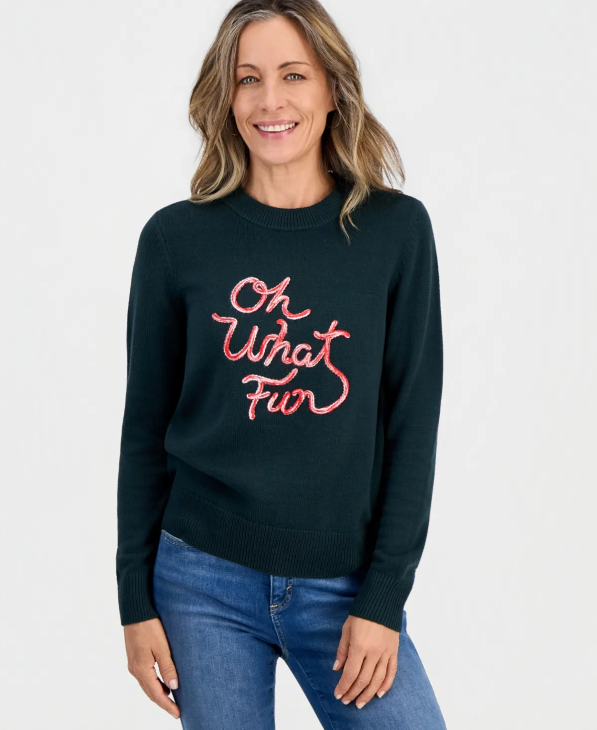 Crewneck Cotton-Blend Sweater by Style & Co