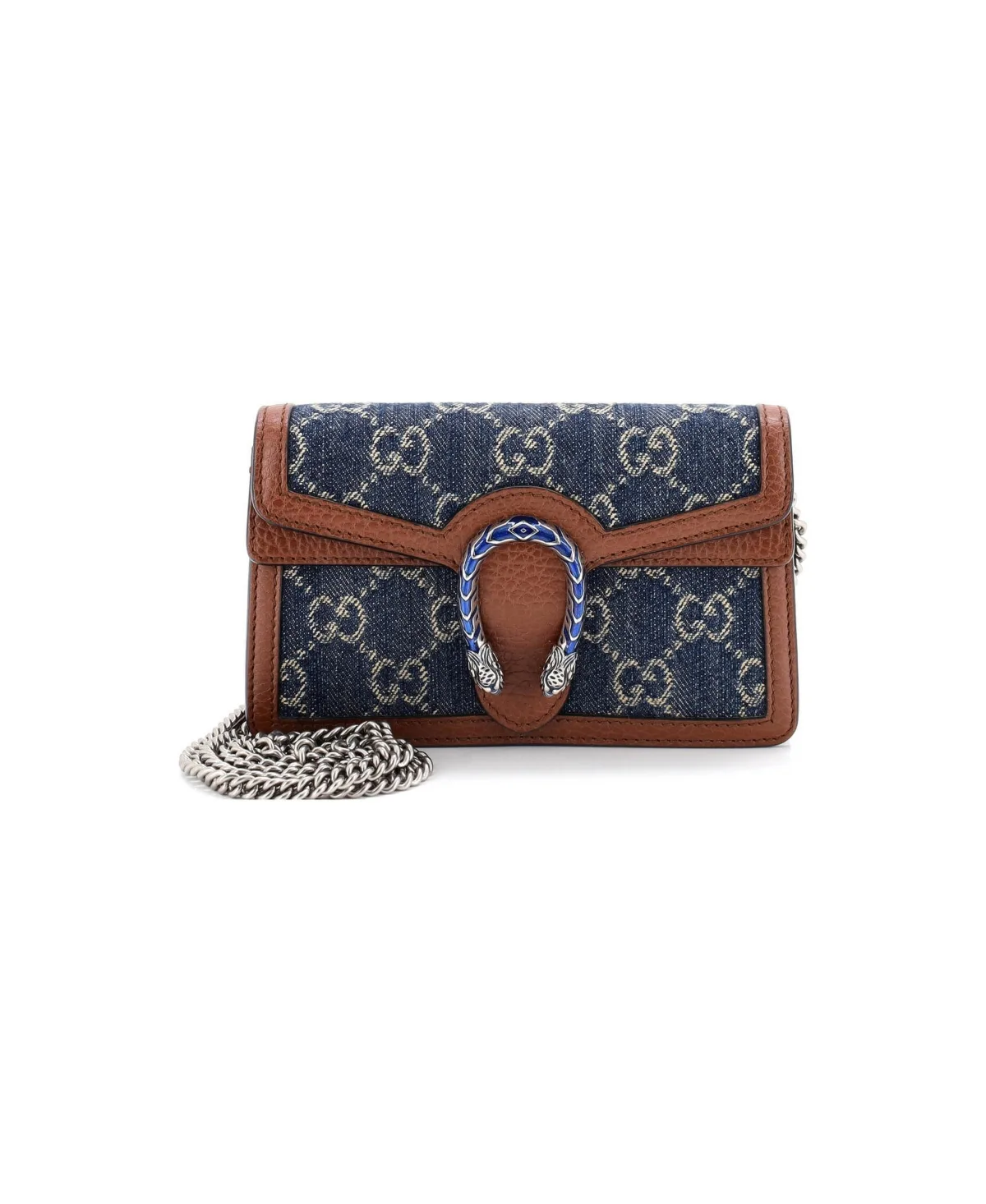 Pre-Owned Gucci Super Mini Dionysus Bag Gg Denim by Gucci