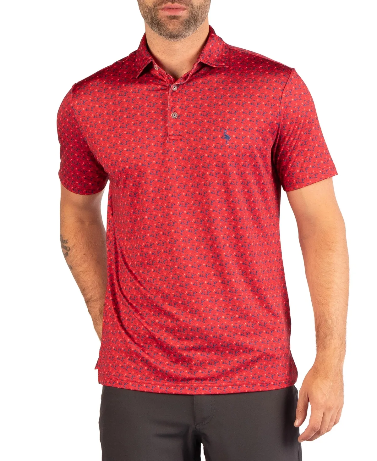 Golf Carts and Snowflakes Print 4-Way Stretch Spf 30 Polo by Tailorbyrd