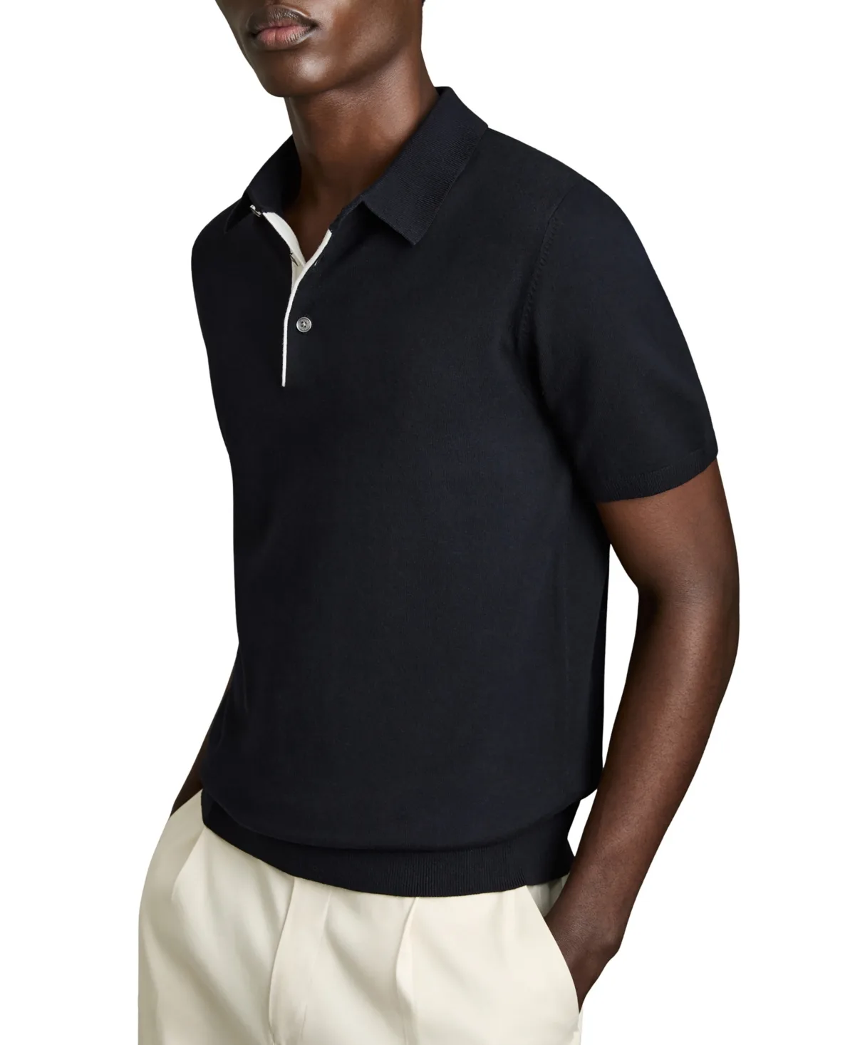 Finch Slim-Fit Compact-Knit Cotton-Blend Polo Shirt by Reiss