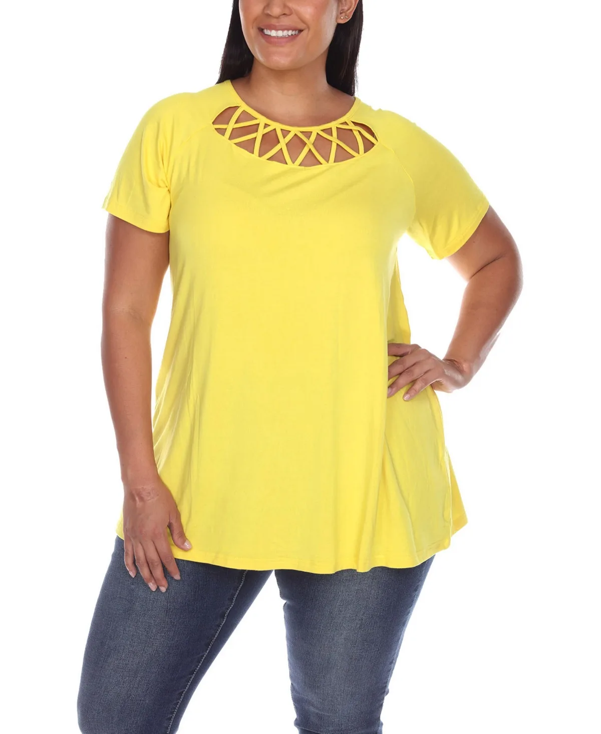 Crisscross Cutout Short Sleeve Top