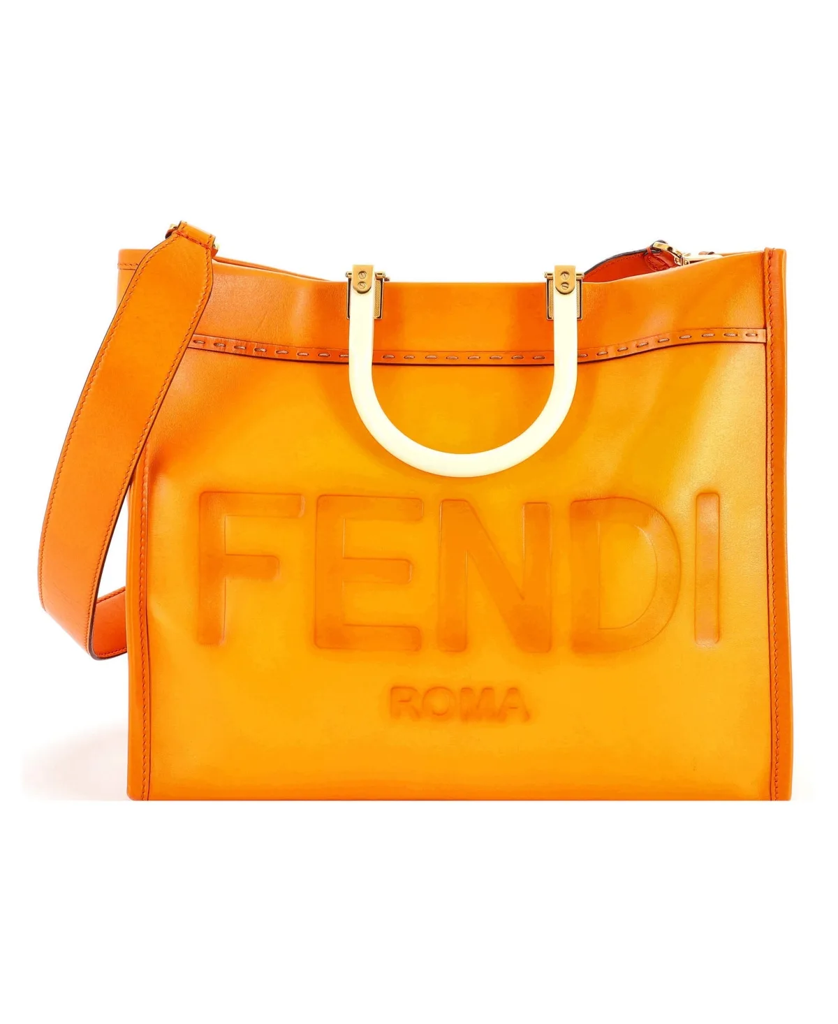Pre-Owned Fendi Medium Sunshine Shopper Tote Leather by FENDI