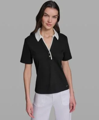 Johnny Collar Top by Karl Lagerfeld