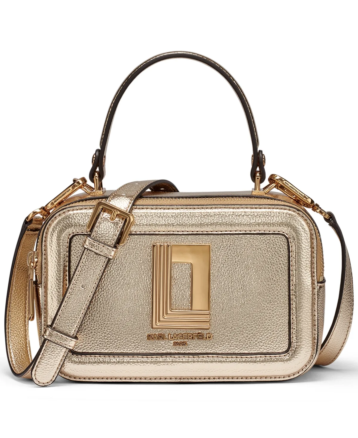 Simone Rhinestone Bow Hangoff Compact Faux Leather Crossbody by Karl Lagerfeld