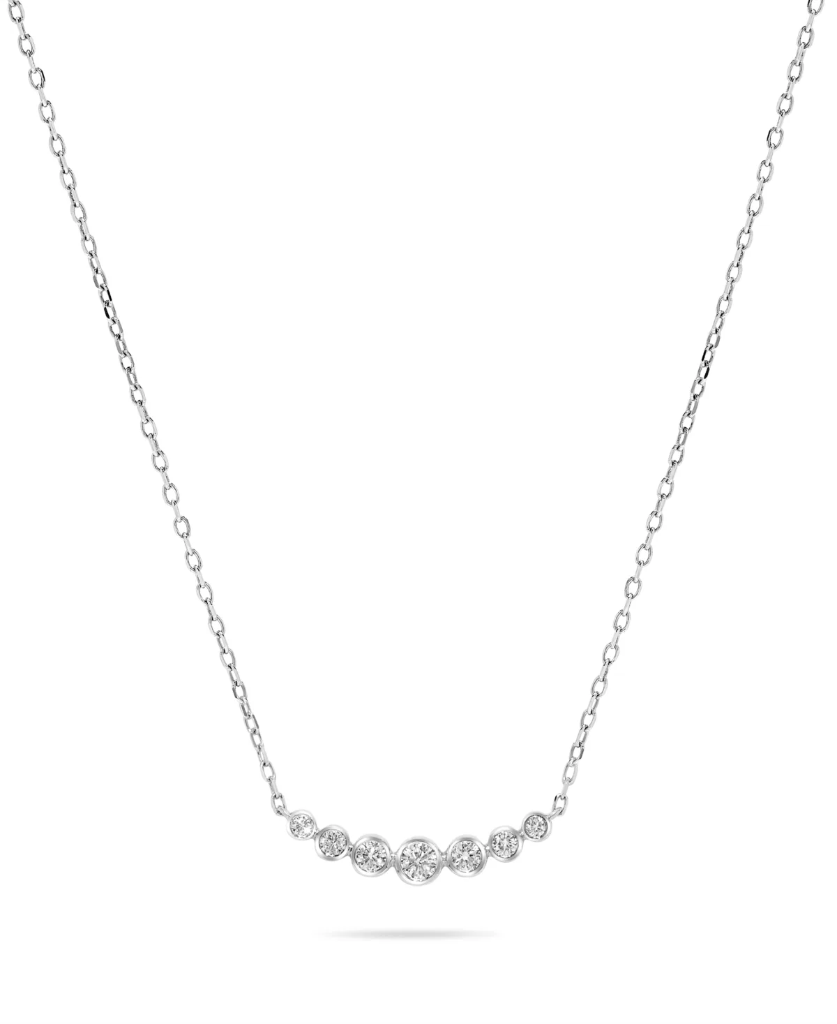Round Diamond Cable Chain Pendant Necklace (1/4 ct. t.w.) in 14k White Gold