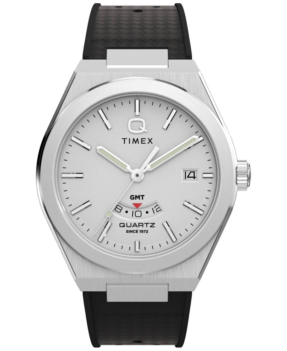 Quartz Analog Q Timex Black Synthetic Rubber Watch 39mm by Timex