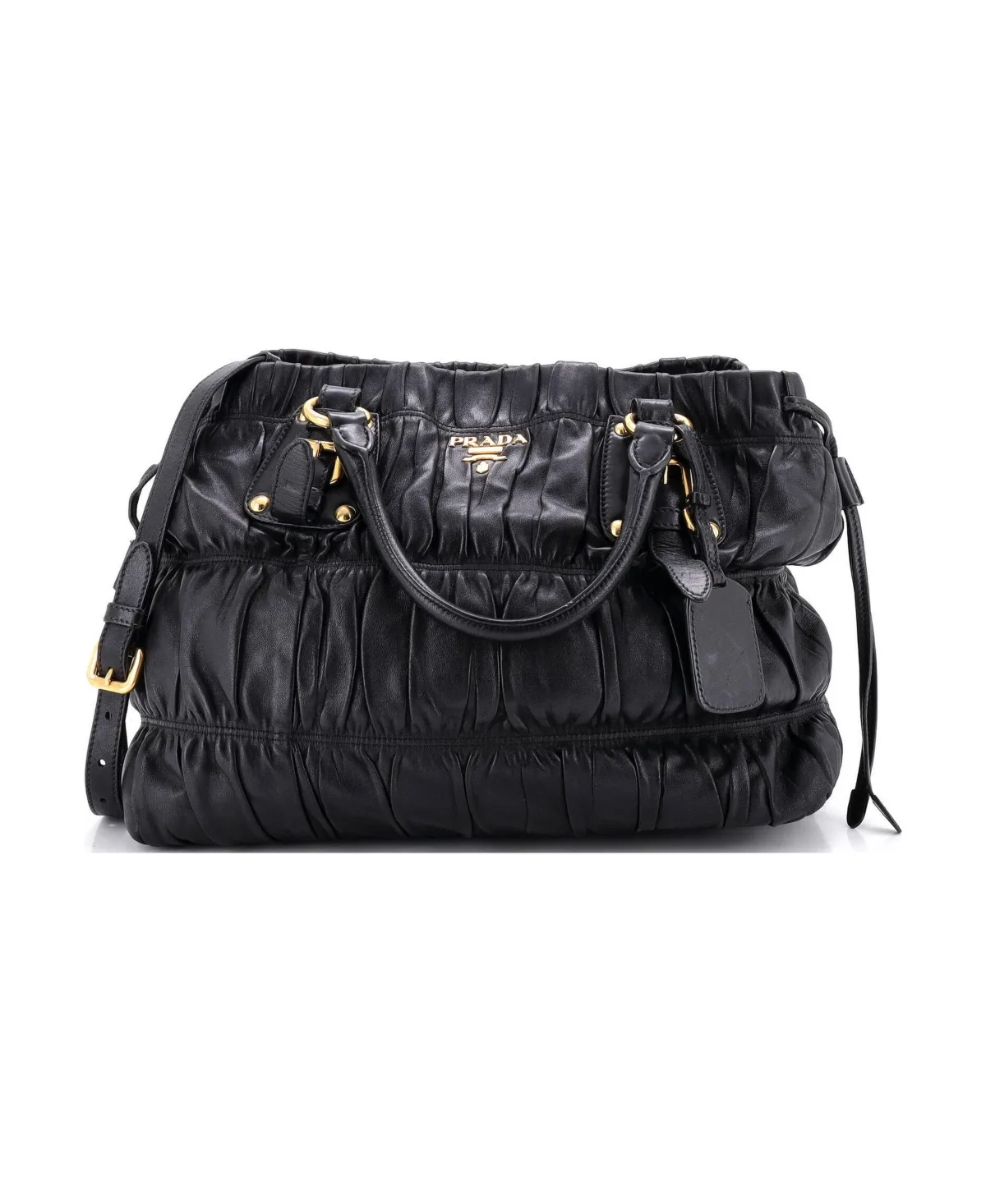Pre-Owned Large Gaufre Convertible Tote Nappa Leather by Prada
