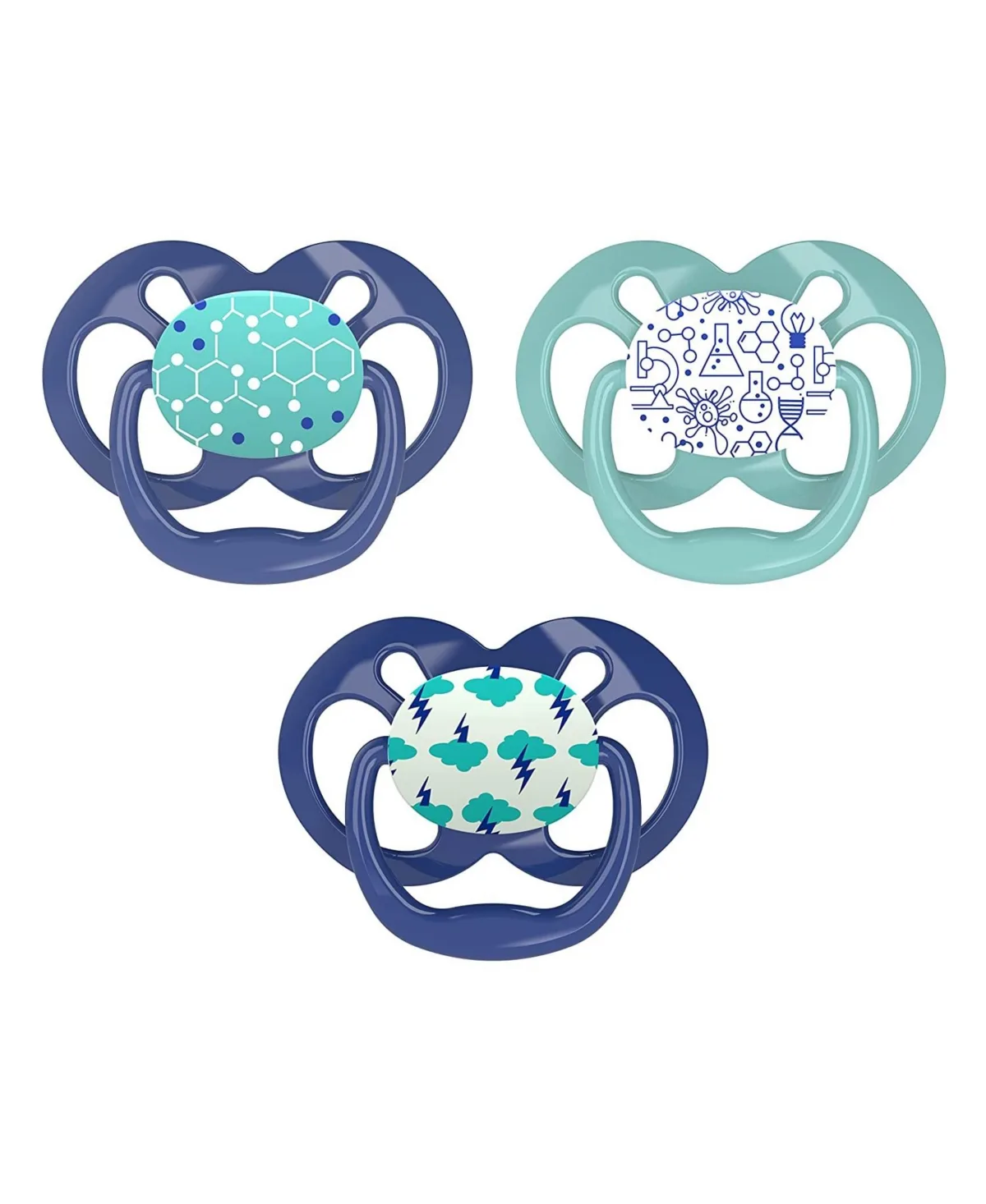 Dr. Browns Advantage Symmetrical Pacifier, Glow in the Dark, 3 Pack, 6-18m by Dr Browns