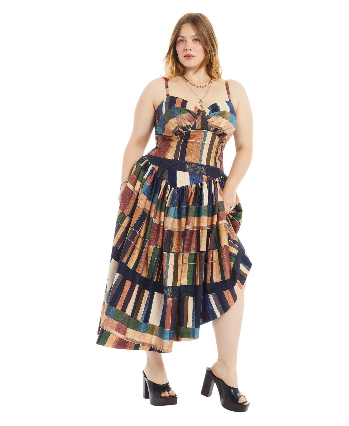 Drop-Waist Sweetheart-Neck Asymmetrical Dress by June & Vie