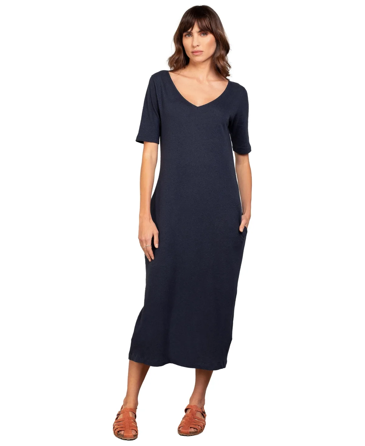 Linen Blend Midi Dress by Celtic & Co