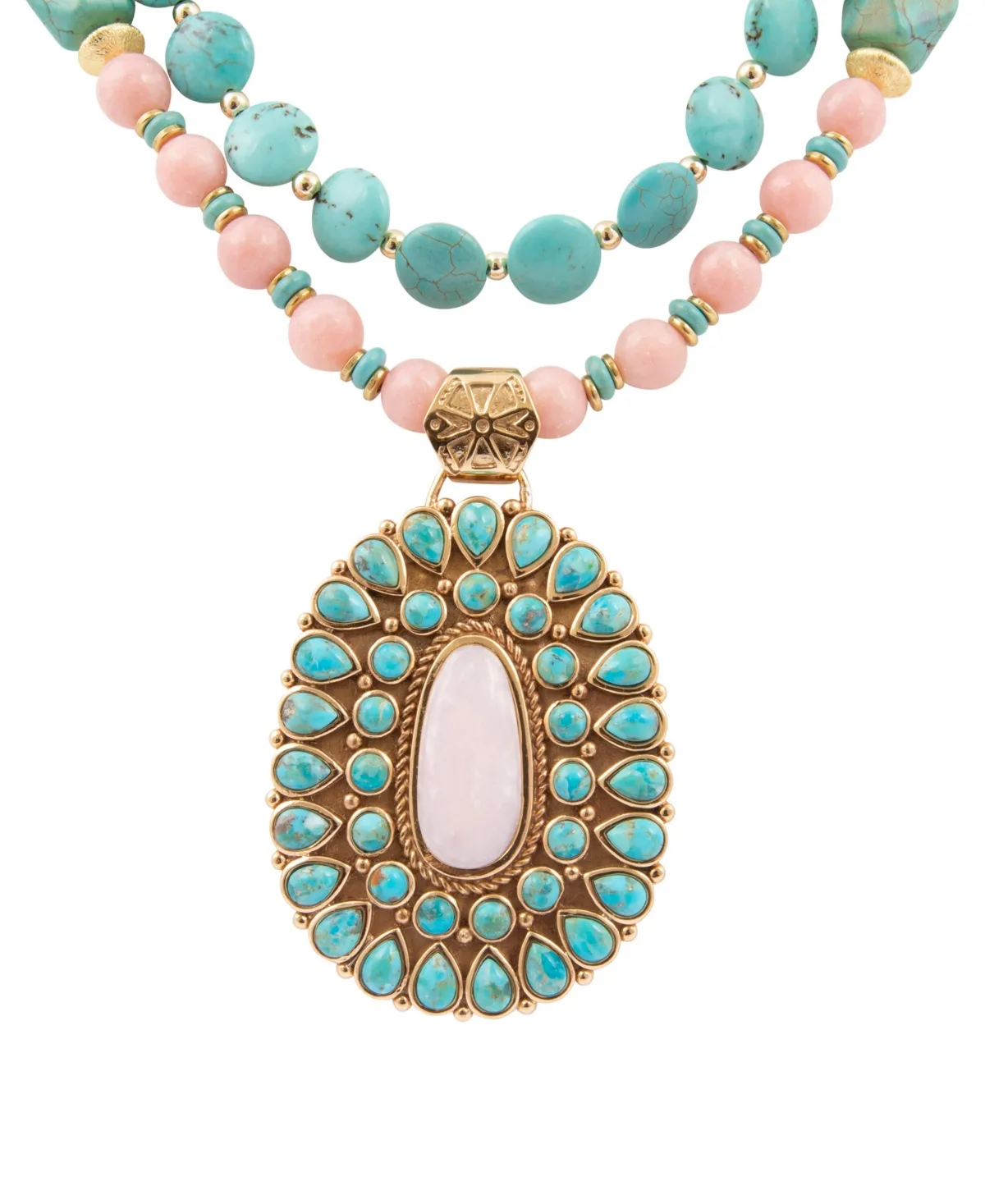 Multi-Stone Gold-Tone Statement Layered Necklace