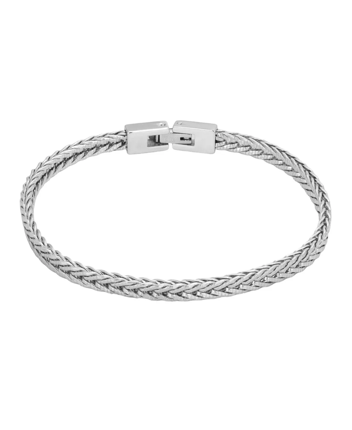 Silver-Tone Stainless Steel Wheat Bracelet
