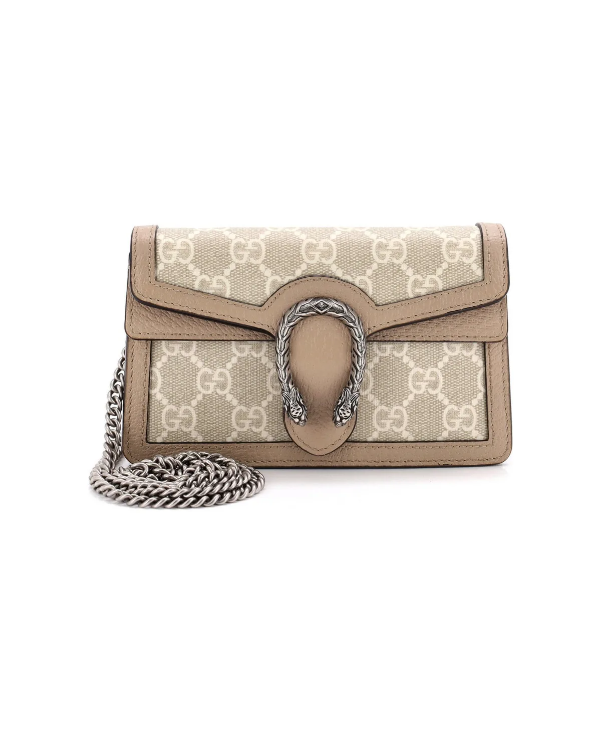 Pre-Owned Gucci Super Mini Dionysus Bag Gg Coated Canvas with Leather by Gucci