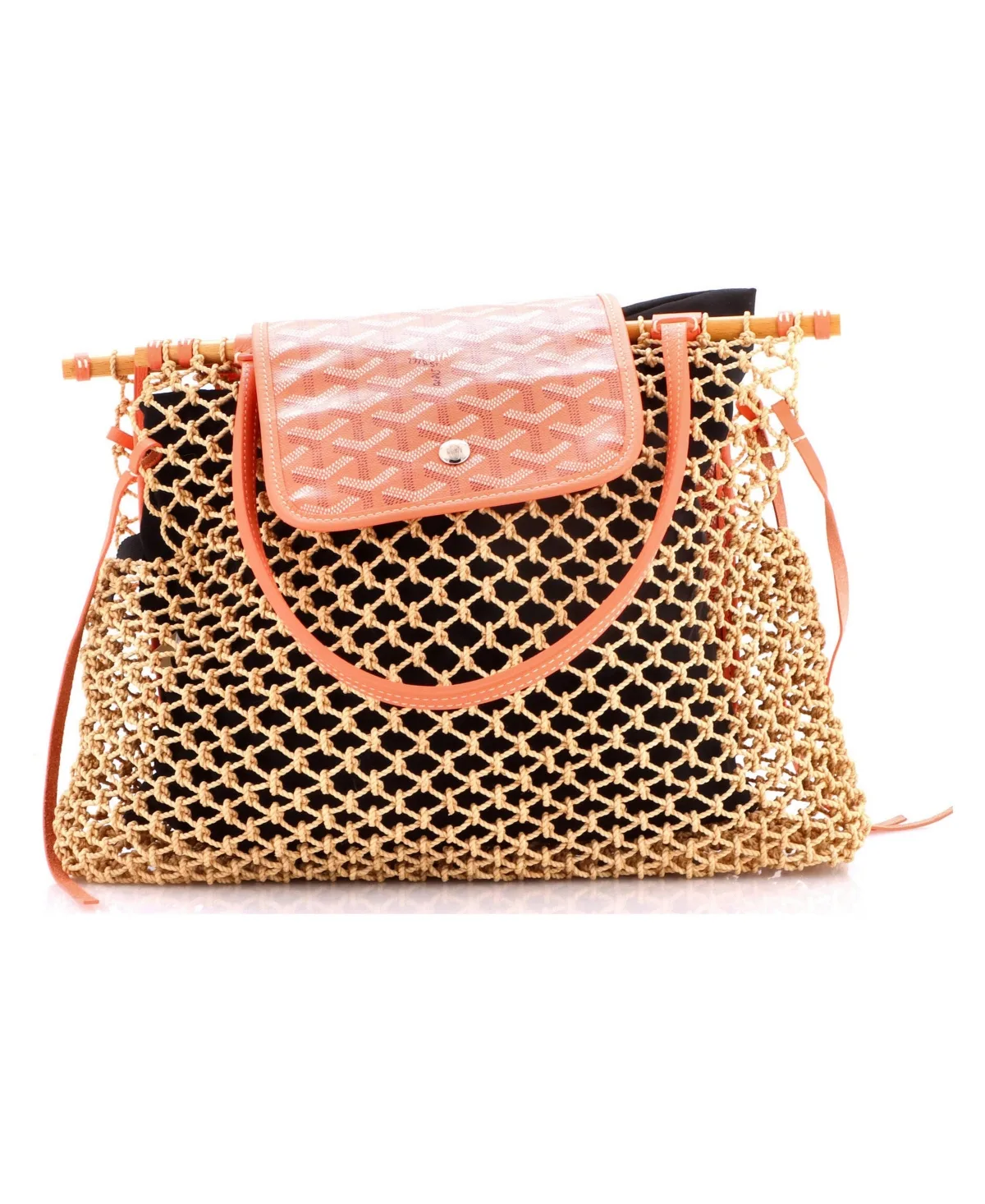 Pre-Owned Goyard Aligre Bag Raffia Net with Coated Canvas by Pre Owned Goyard