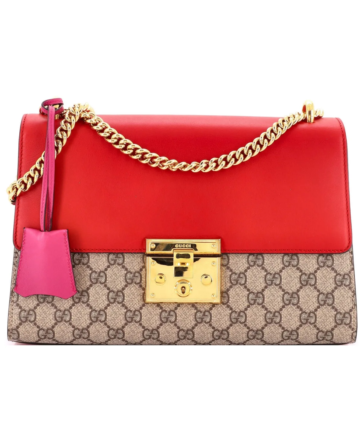 Pre-Owned Gucci Medium Padlock Shoulder Bag Gg Coated Canvas and Leather by Gucci