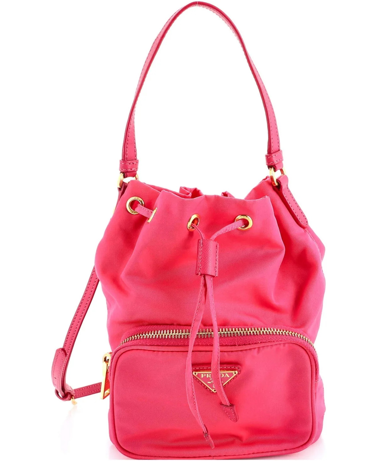 Pre-Owned Prada Small Drawstring Bucket Bag Tessuto by Prada