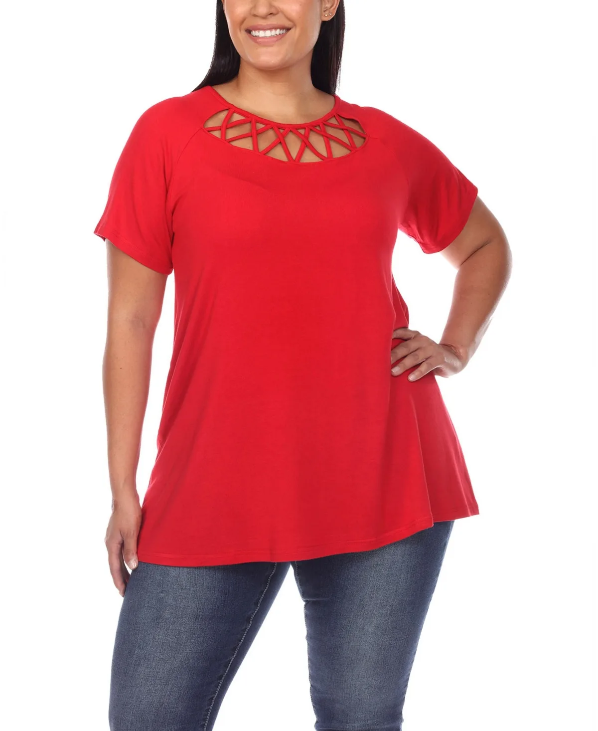 Crisscross Cutout Short Sleeve Top