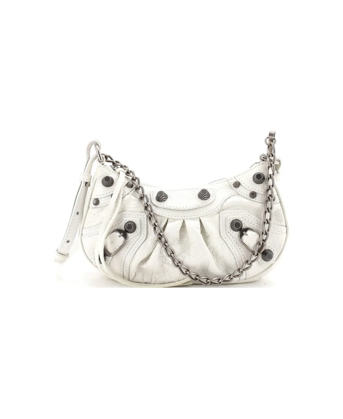 Pre-Owned Xs Le Cagole Giant Studs Chain Shoulder Bag Leather by Balenciaga