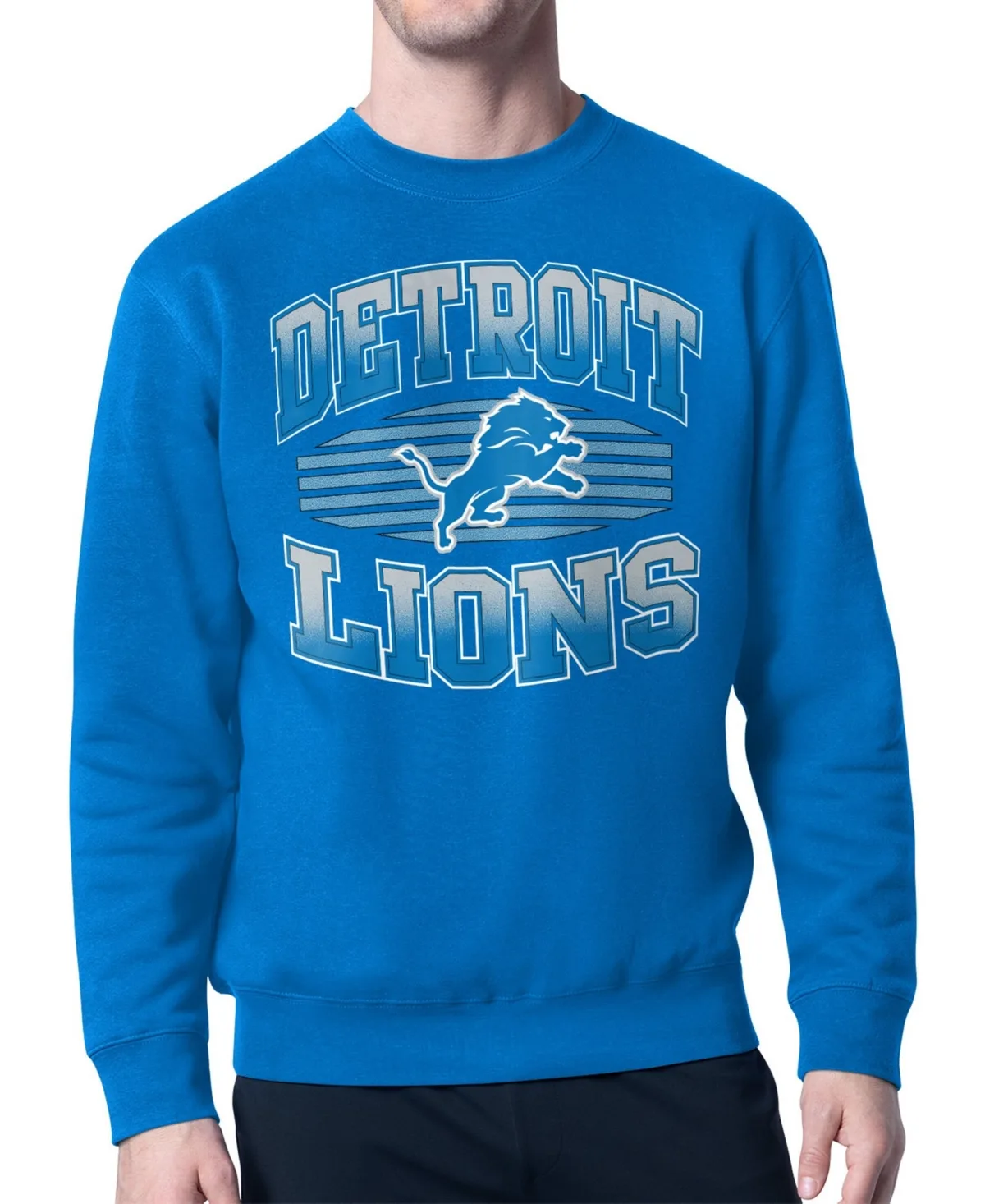 Detroit Lions Team Grit Graphic Fleece Pullover Sweatshirt by Starter