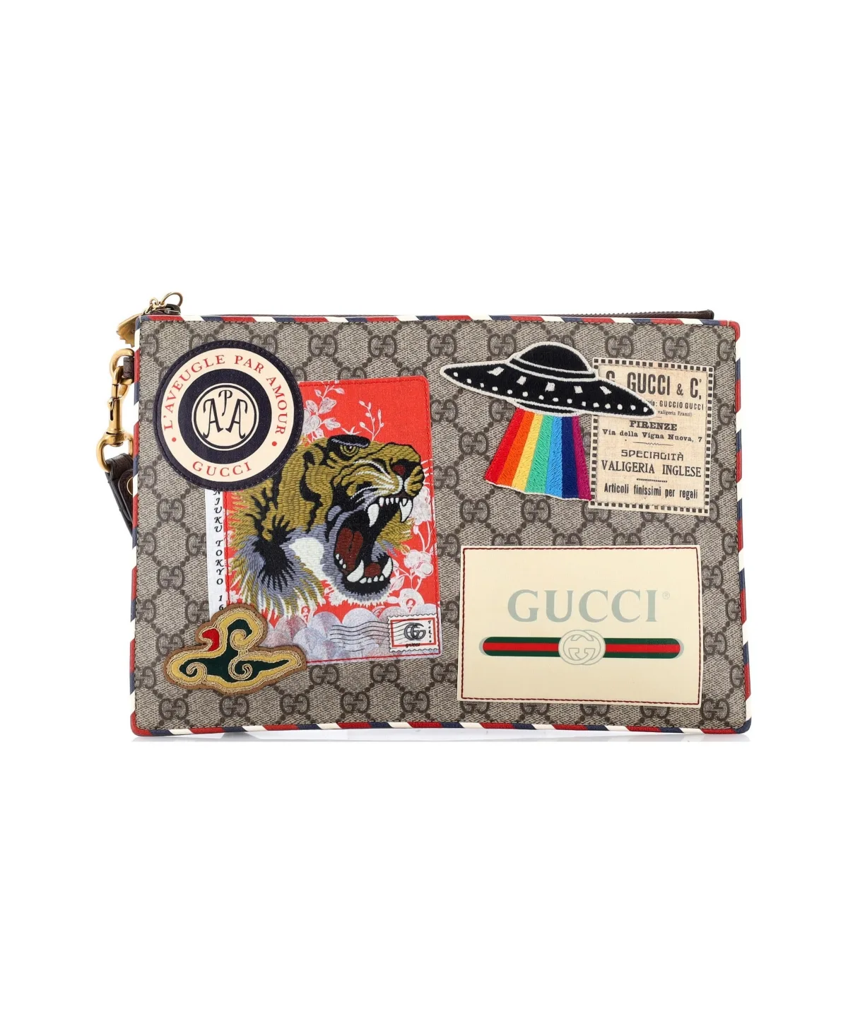 Courrier Pouch GG Coated Canvas with Applique (Pre-Owned) by Gucci