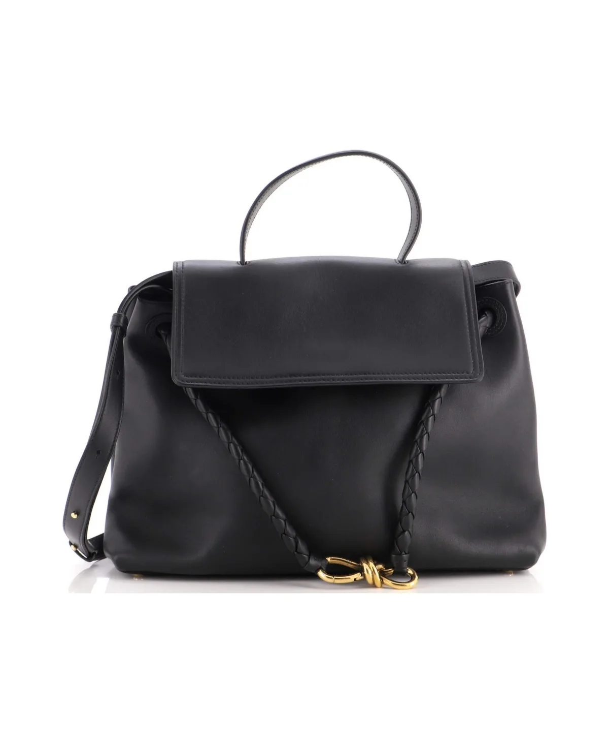 Pre-Owned Medium Ciao Ciao Top Handle Bag Leather with Intrecciato Detail by Bottega Veneta