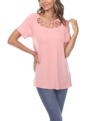 Crisscross Cutout Short Sleeve Top