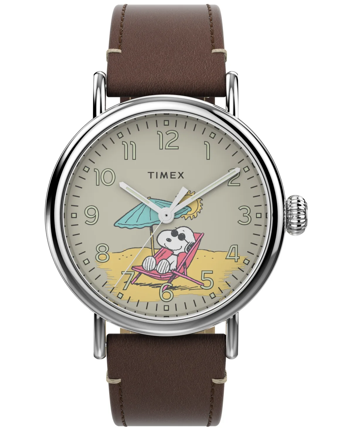Quartz Snoopy at the Beach Leather Watch 40mm