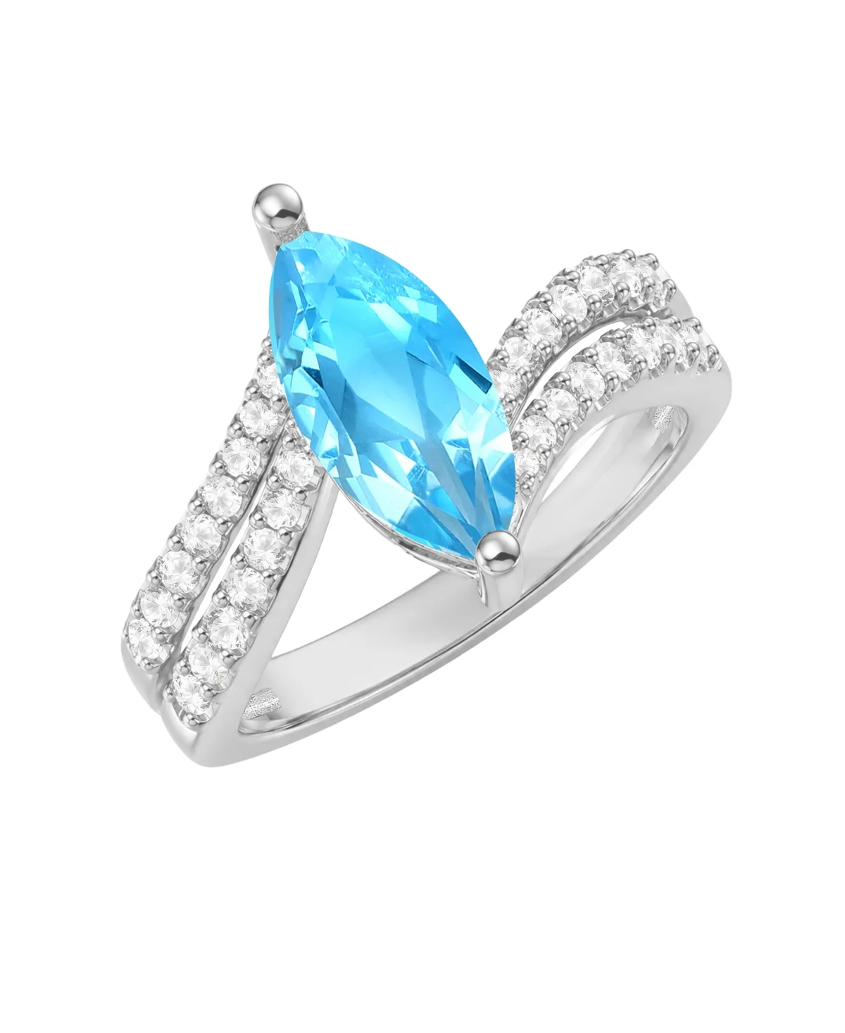 Amethyst & White Topaz Ring (1-5/8 ct. t.w. Amethyst, 5/8 ct. t.w. White Topaz) in 14K Gold Over Sterling Silver