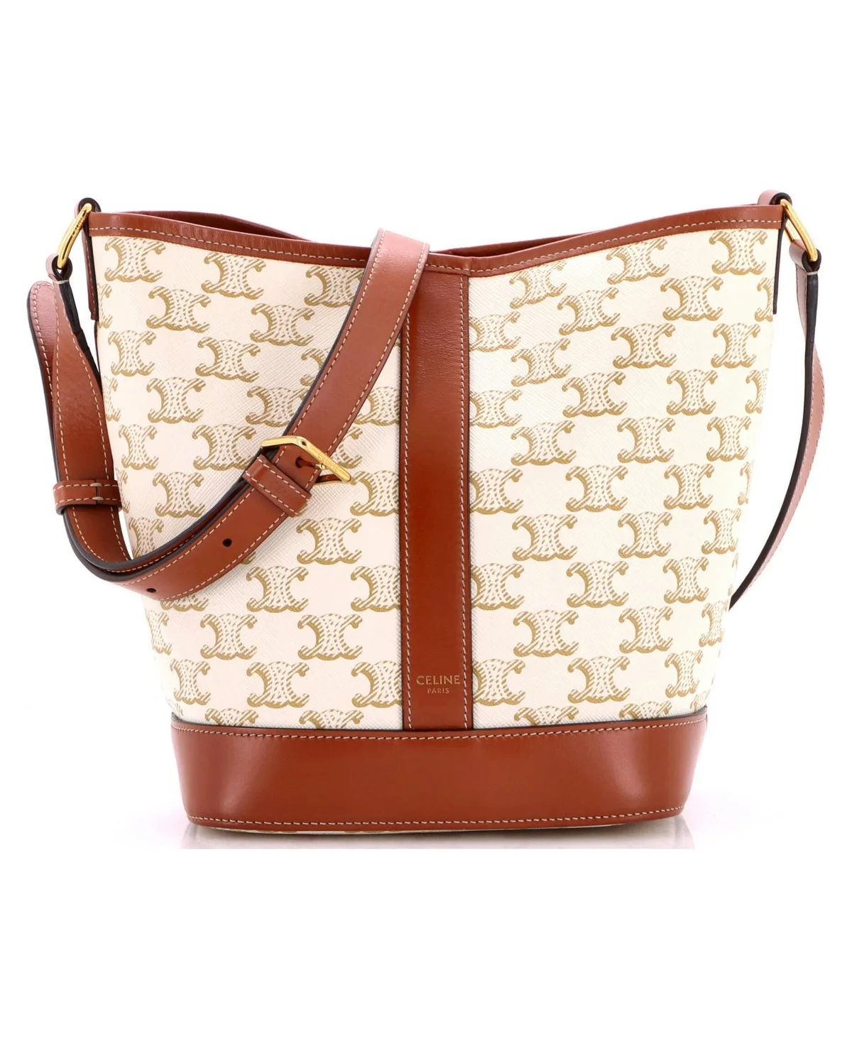 Pre-Owned Small Bucket Bag Triomphe Coated Canvas by Celine