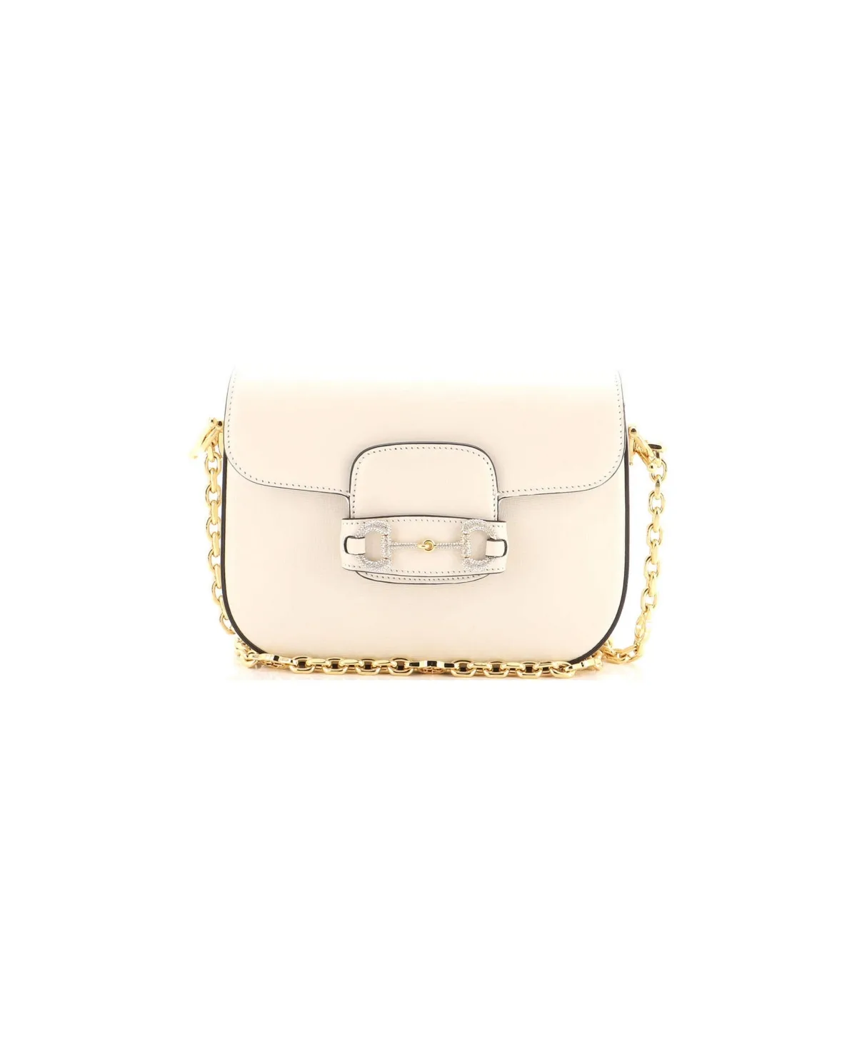 Pre-Owned Mini Horsebit 1955 Chain Shoulder Bag Leather with Crystal Detail