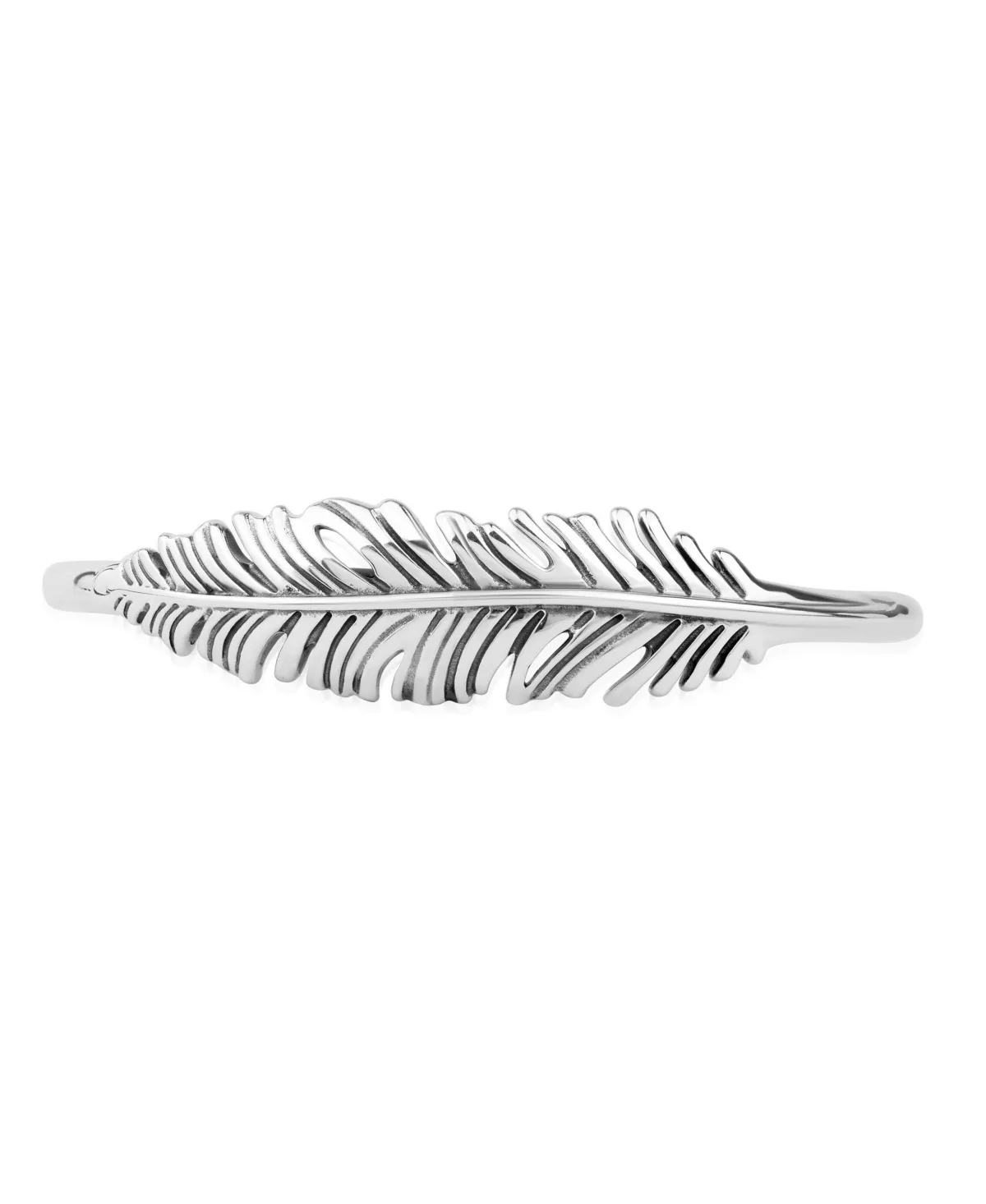 Sterling Silver Feather Design Cuff Bracelet by American West Jewelry