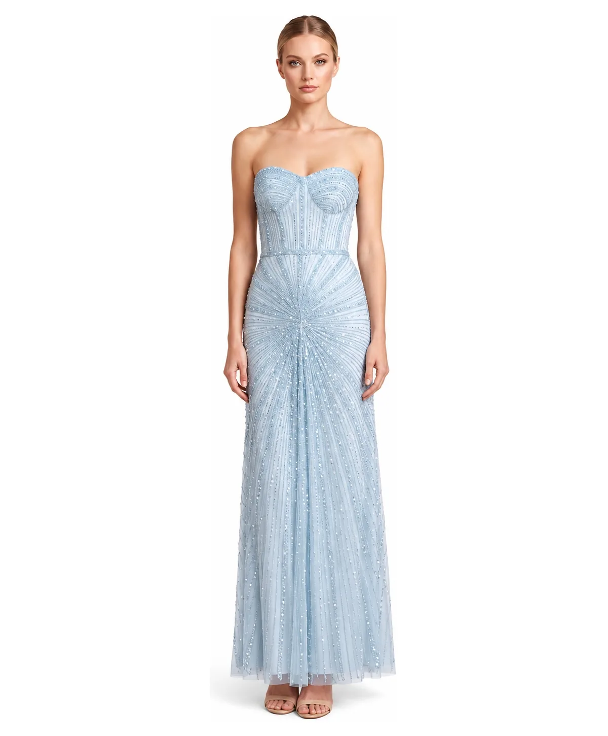 Strapless Sweetheart Beaded Gown by Lara