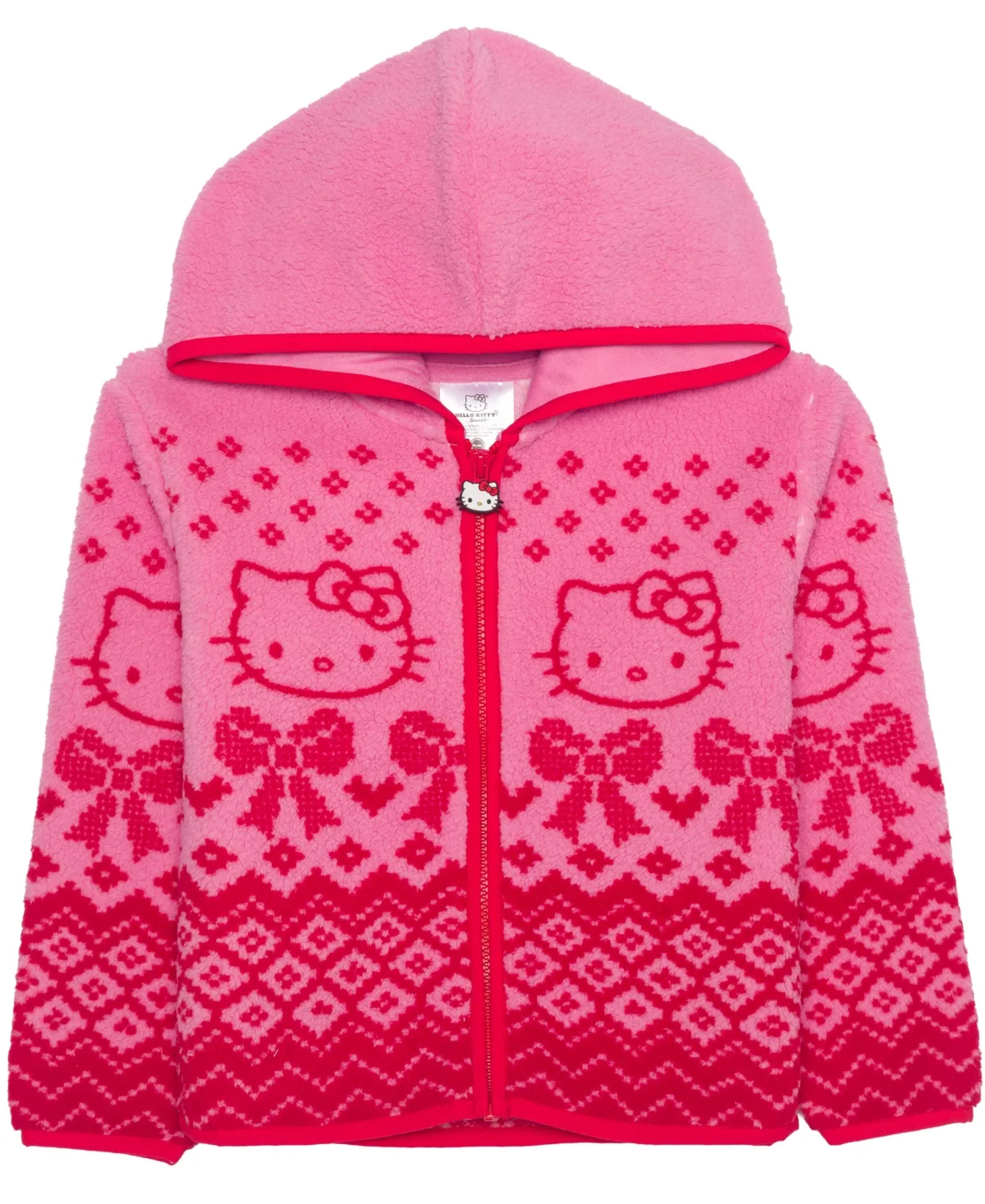 Hooded Fair Isle Sherpa Jacket by Hello Kitty