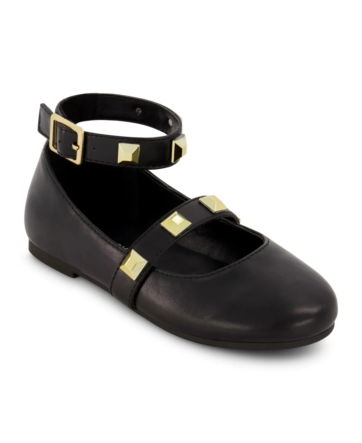 Ankle Strap Pyramid Stud Ballet Flats by Marc Fisher