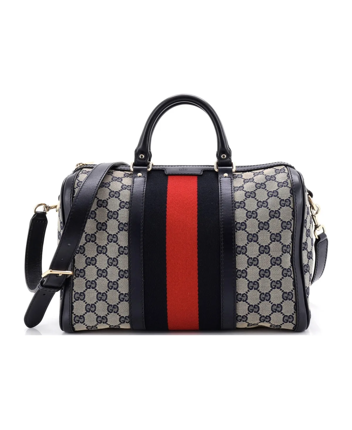 Pre-Owned Medium Vintage Web Boston Bag GG Canvas