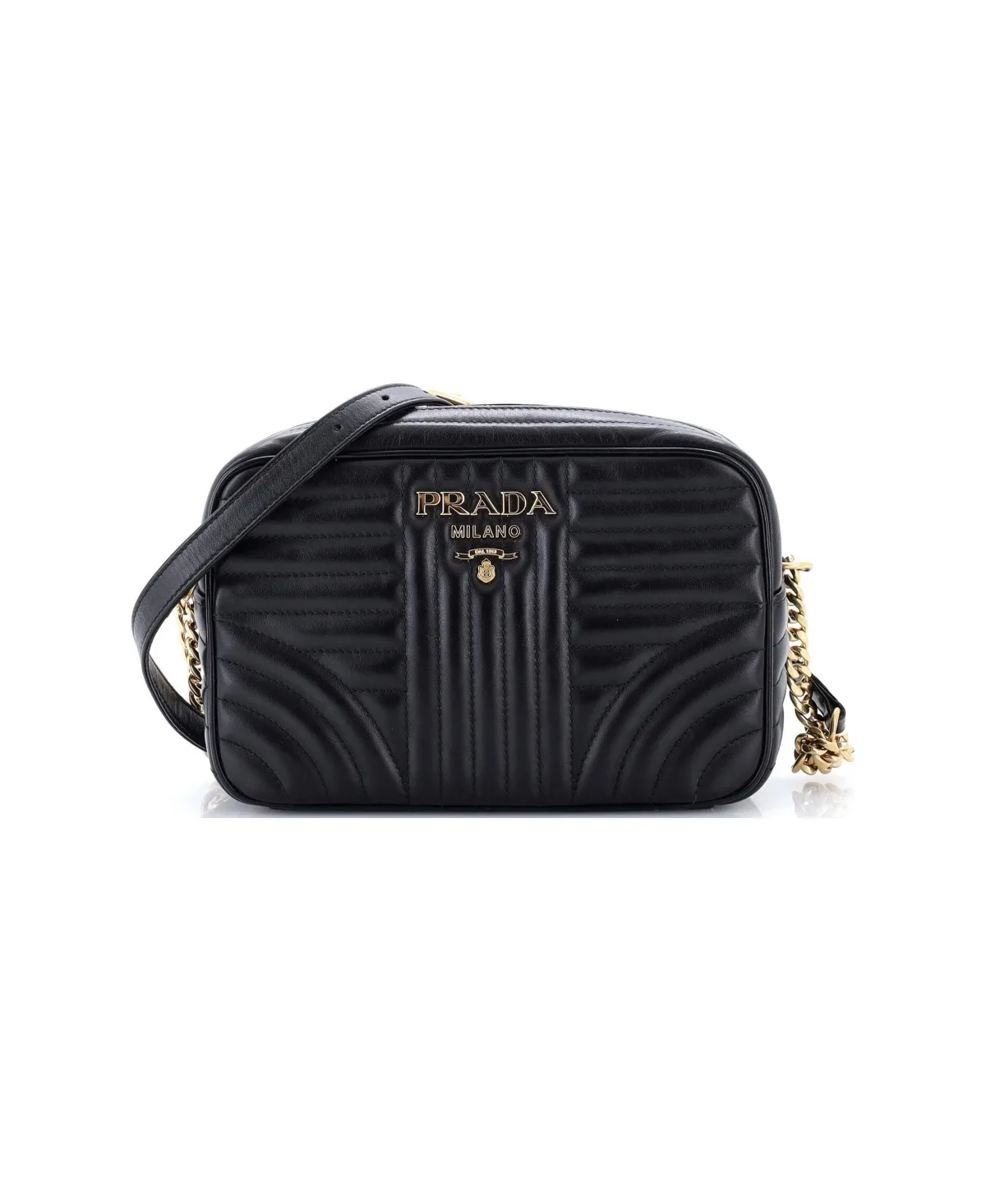 Pre-Owned Small Camera Bag Diagramme Quilted Leather by Prada