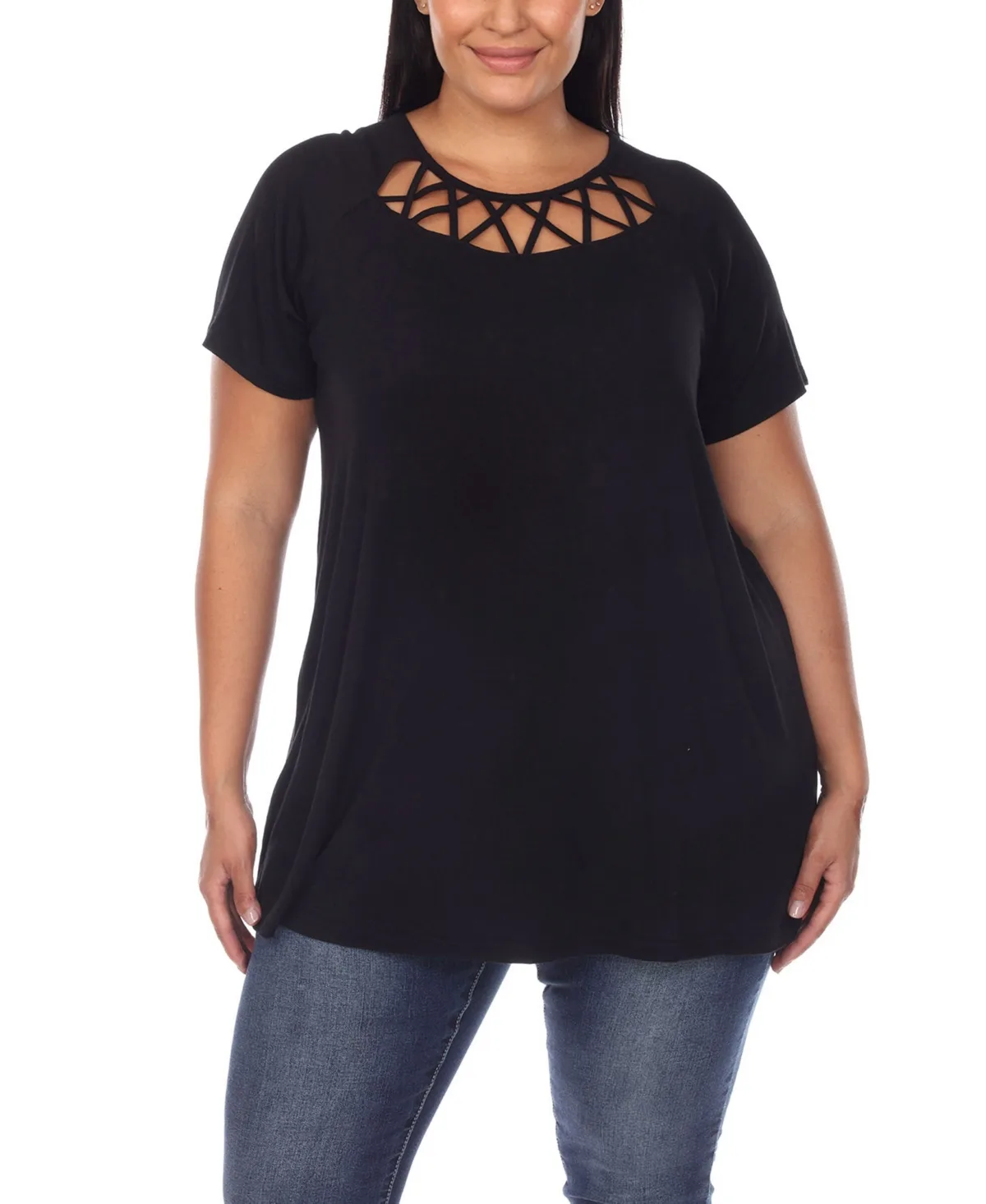 Crisscross Cutout Short Sleeve Top